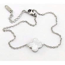 Двосторонній браслет Stainless Steel з білою та чорною емаллю. Родій. Сталь. Довжина: 16.5-20 мм. Ширина: 13 мм