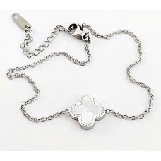 Двосторонній браслет Stainless Steel з білою та чорною емаллю. Родій. Сталь. Довжина: 16.5-20 мм. Ширина: 13 мм
