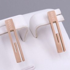 Сережки-гвоздики Stainless Steel. Сталь. Позолота ЧВ. Довжина: 23 мм. Ширина: 4 мм.