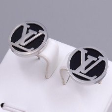 Сережки-гвоздики Stainless Steel із чорною емаллю. Сталь. Родій. Діаметр: 15 мм