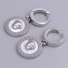 Сережки Stainless Steel. Сталь. Родій. Довжина: 32 мм. Ширина: 15 мм.