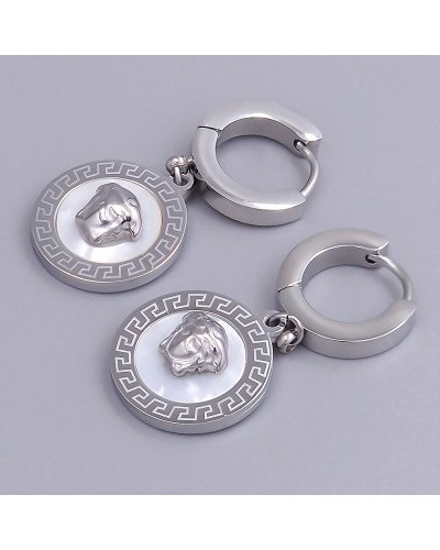 Сережки Stainless Steel. Сталь. Родій. Довжина: 32 мм. Ширина: 15 мм.