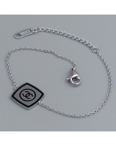 Браслет Stainless Steel. Сталь. Родій. Довжина: 16.5-20.5 см.