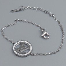 Браслет Stainless Steel. Сталь. Родій. Камені: циркон. Довжина: 17-20 см. Ширина: 16 мм.