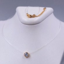 Кулон на ланцюжку XР. Позолота 18К. Камені: білий циркон. Довжина ланцюжка: 45-50 см Діаметр: 5 мм