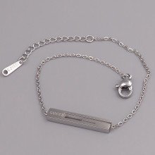 Браслет Stainless Steel. Сталь. Родій. Довжина: 17-20 см. Ширина: 5 мм.