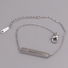 Браслет Stainless Steel. Сталь. Родій. Довжина: 17-20 см. Ширина: 5 мм.