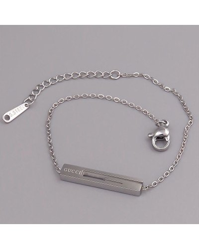 Браслет Stainless Steel. Сталь. Родій. Довжина: 17-20 см. Ширина: 5 мм.