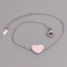 Браслет Stainless Steel з рожевою емаллю. Сталь. Родій. Довжина: 17.5-20.5 см. Ширина: 10 мм.