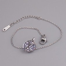 Браслет Stainless Steel. Сталь. Родій. Камені: циркон. Довжина: 17-20 см. Ширина: 10 мм.