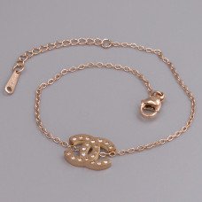 Браслет Stainless Steel. Сталь. Позолота ЧВ. Камені: білий циркон. Довжина: 17-20.5 см Ширина: 14 мм.