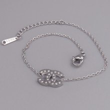 Браслет Stainless Steel. Сталь. Родій. Камені: циркон. Довжина: 17-20.5 см. Ширина: 14 мм.