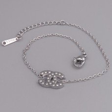 Браслет Stainless Steel. Сталь. Родій. Камені: циркон. Довжина: 17-20.5 см. Ширина: 14 мм.