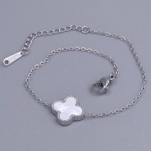 Двосторонній браслет Stainless Steel з білою та чорною емаллю. Сталь. Родій. Довжина: 17-20.5 см. Ширина: 13 мм