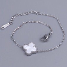 Двосторонній браслет Stainless Steel з білою та чорною емаллю. Сталь. Родій. Довжина: 17-20.5 см. Ширина: 13 мм