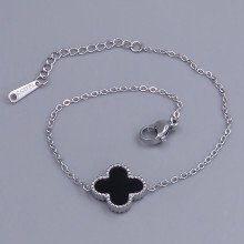 Двосторонній браслет Stainless Steel з білою та чорною емаллю. Сталь. Родій. Довжина: 17-20.5 см. Ширина: 13 мм