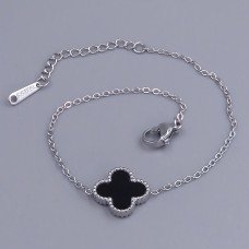 Двосторонній браслет Stainless Steel з білою та чорною емаллю. Сталь. Родій. Довжина: 17-20.5 см. Ширина: 13 мм