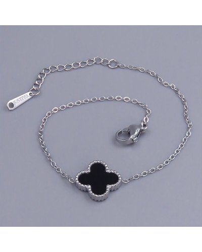 Двосторонній браслет Stainless Steel з білою та чорною емаллю. Сталь. Родій. Довжина: 17-20.5 см. Ширина: 13 мм