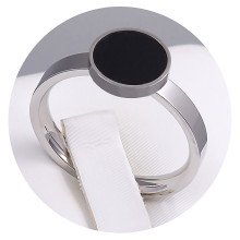 Каблучка Stainless Steel із чорною емаллю. Сталь. Родій. Є: 16р 17р 19р