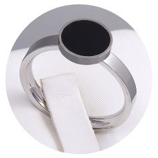 Каблучка Stainless Steel із чорною емаллю. Сталь. Родій. Є: 16р 17р 19р