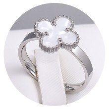 Каблучка Stainless Steel з білою емаллю. Сталь. Родій. Є: 16р 17р 18р 19р 20р