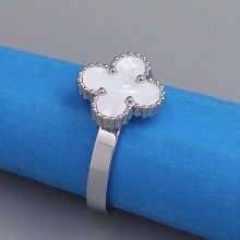 Каблучка Stainless Steel з білою емаллю. Сталь. Родій. Є: 16р 17р 18р 19р 20р