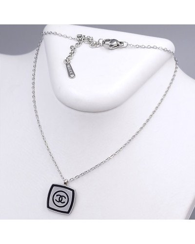 Ланцюжок Stainless Steel з кулоном. Сталь. Родій. Довжина: 40-45 см