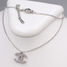 Ланцюжок із кулоном Stainless Steel. Сталь. Родій. Довжина: 39.5-44.5 см