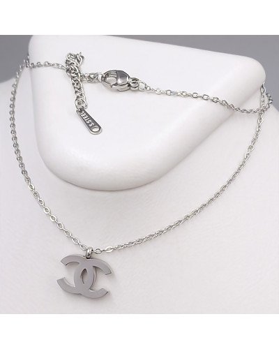 Ланцюжок із кулоном Stainless Steel. Сталь. Родій. Довжина: 39.5-44.5 см