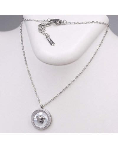 Ланцюжок із кулоном Stainless Steel. Сталь. Родій. Довжина: 39.5-44.5 см
