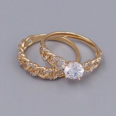 Подвійна каблучка XР. Позолота 18К. Камені: білий циркон. Є: 17р 18р 19р 20р