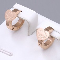Сережки Stainless Steel. Сталь. Позолота ЧВ. Діаметр: 13 мм. Ширина: 8 мм.