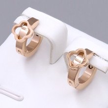 Сережки Stainless Steel. Сталь. Позолота ЧВ. Діаметр: 13 мм. Ширина: 8 мм.