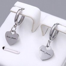 Сережки Stainless Steel. Сталь. Родій. Довжина: 22 мм. Ширина: 10 мм.