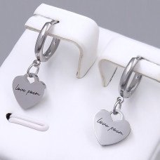 Сережки Stainless Steel. Сталь. Родій. Довжина: 22 мм. Ширина: 10 мм.