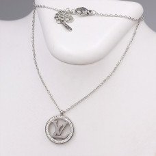 Ланцюжок із кулоном Stainless Steel. Сталь. Родій. Камені: циркон. Довжина ланцюжка: 40-45 см