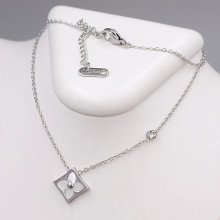 Ланцюжок із кулоном Stainless Steel. Сталь. Родій. Камені: циркон. Довжина ланцюжка: 41-46 см