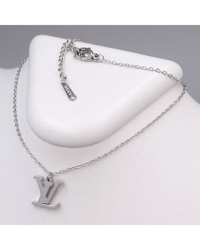 Ланцюжок із кулоном Stainless Steel. Сталь. Родій. Довжина ланцюжка: 40-45 см