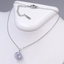 Ланцюжок із кулоном Stainless Steel. Сталь. Родій. Камені: циркон. Довжина ланцюжка: 41-46 см