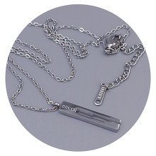 Ланцюжок із кулоном Stainless Steel. Сталь. Родій. Довжина ланцюжка: 40-45 см
