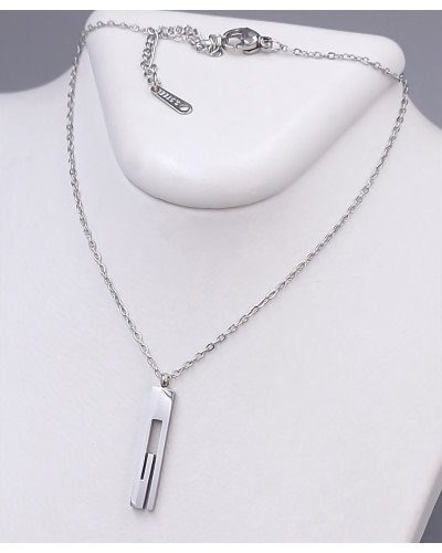 Ланцюжок із кулоном Stainless Steel. Сталь. Родій. Довжина ланцюжка: 40-45 см