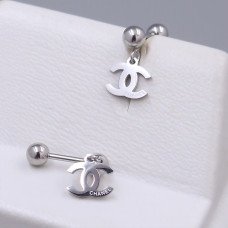 Сережки-гвоздики Stainless Steel. Сталь. Родій. Довжина: 12 мм. Ширина: 7 мм.