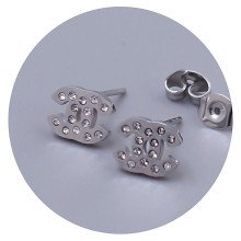 Сережки-гвоздики Stainless Steel. Сталь. Родій. Камені: циркон. Довжина: 6 мм. Ширина: 8 мм.
