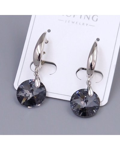 Сережки ХР. Родій. Камені: Swarovski та циркон. Довжина: 35 мм. Ширина: 12 мм.
