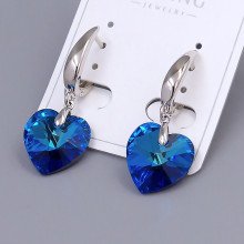 Сережки ХР. Родій. Камені: Swarovski. Довжина: 36 мм. Ширина: 13 мм.