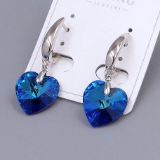 Сережки ХР. Родій. Камені: Swarovski. Довжина: 36 мм. Ширина: 13 мм.