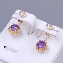 Сережки-гвоздики ХР M&L. Позолота 18К. Камені: циркон. Довжина: 19 мм. Ширина: 9 мм.