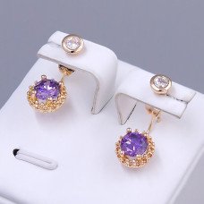 Сережки-гвоздики ХР M&L. Позолота 18К. Камені: циркон. Довжина: 19 мм. Ширина: 9 мм.