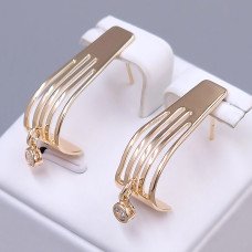 Сережки-гвоздики ХР M&L. Позолота 18К. Камені: циркон. Довжина: 32 мм. Ширина: 9 мм.