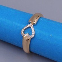 Каблучка XР. Позолота 18К. Камені: білий циркон. Є: 19р 20р